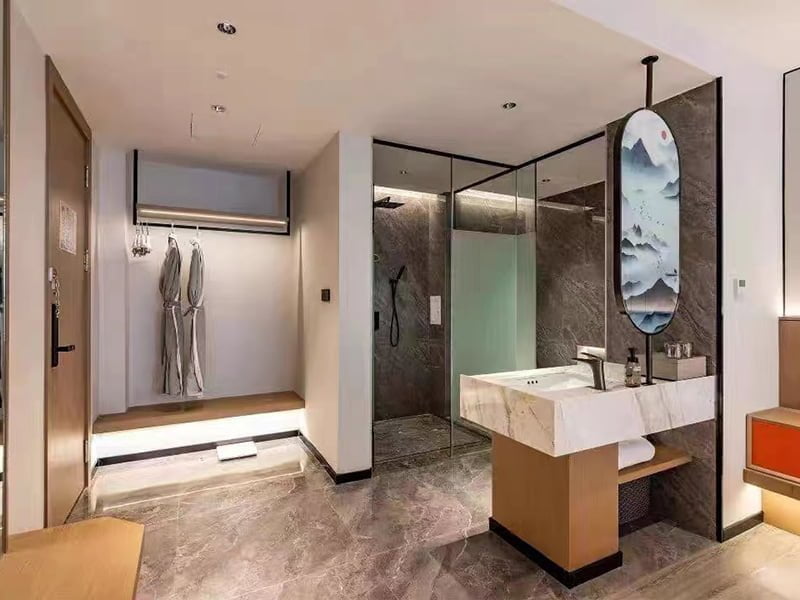 How to arrange hotel hairdryers in rooms for a clean and tidy appearance.